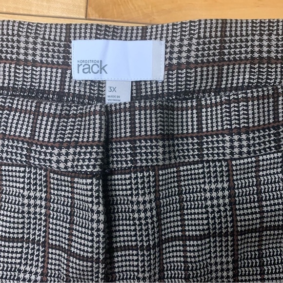 Nordstrom Rack Plaid Pants Black White Brown Women’s Plus Size 3X new with tag - Picture 3 of 6